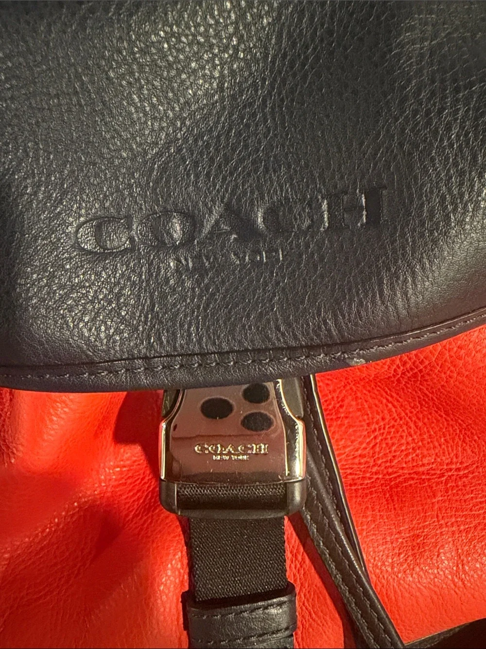 Coach Men’s Orange and Black Leather Terrain Trek, Briefcase & Pouch Set
